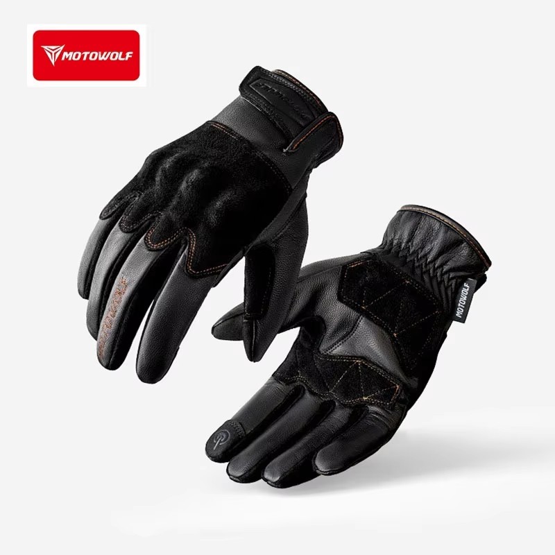 Leather Motorcycle Gloves Retr - Motorcycle Glove Knuckle review and price