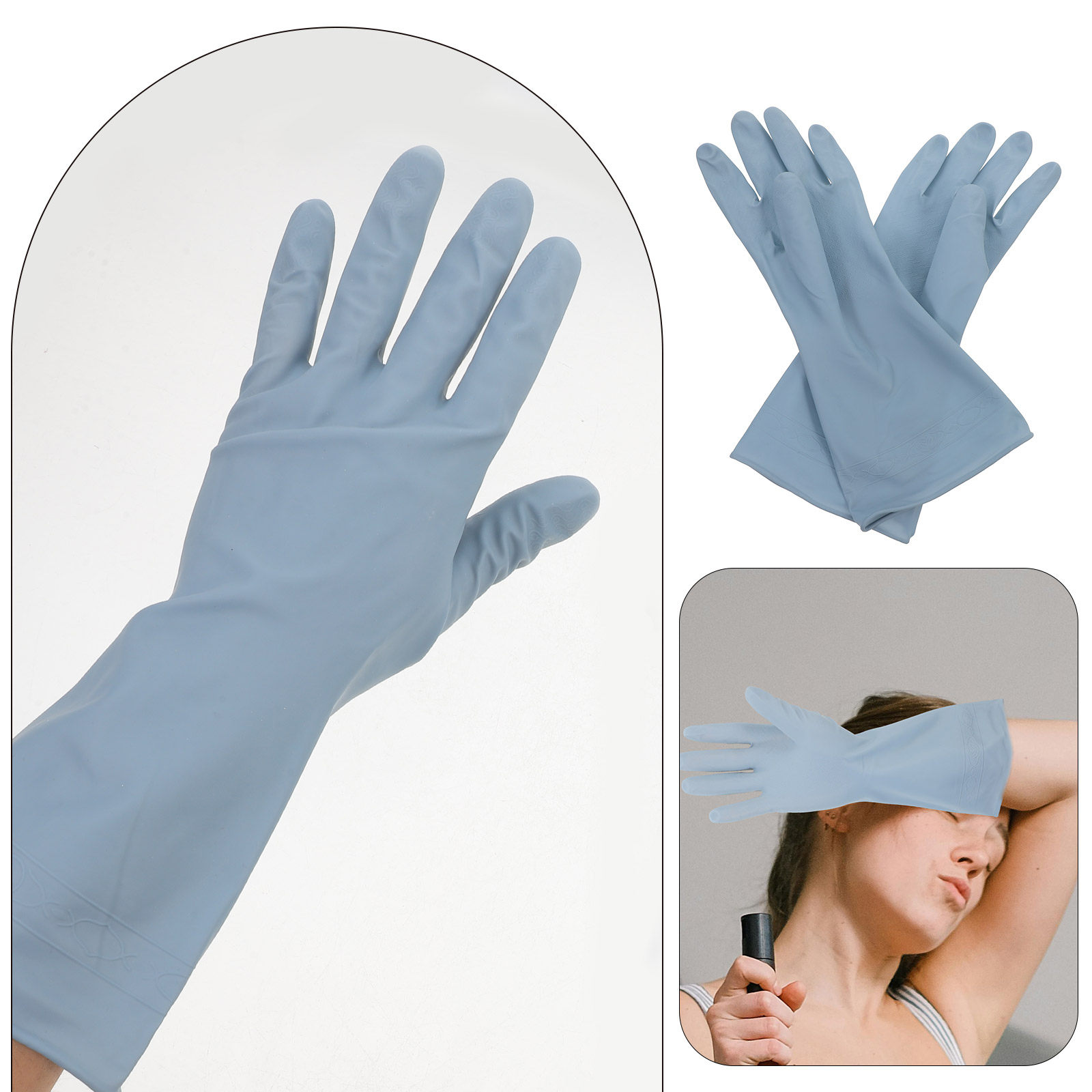 3Pairs Long Dishwashing Gloves - Dish Glove Rubber review and price